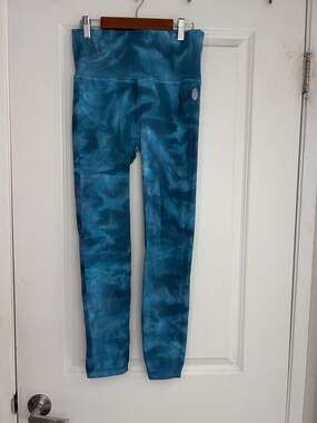 FP Movement Good Karma High-Rise Tie Dye Leggings in Peacock Blue M/L